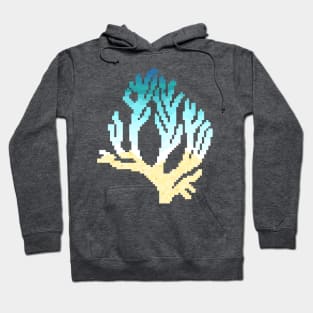 Modern Pixel Sea Coral Hoodie